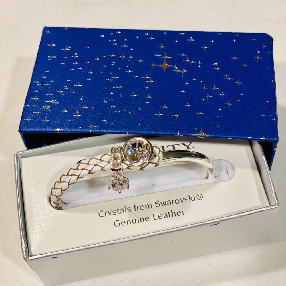 CryStals from Swarovski leather silver  bracelet
